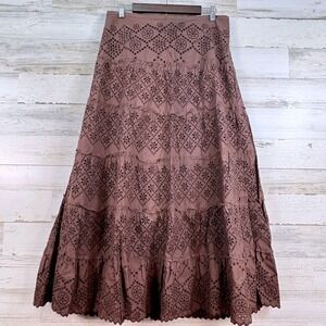 BCBGMaxAzria Chocolate Lace Maxi Skirt